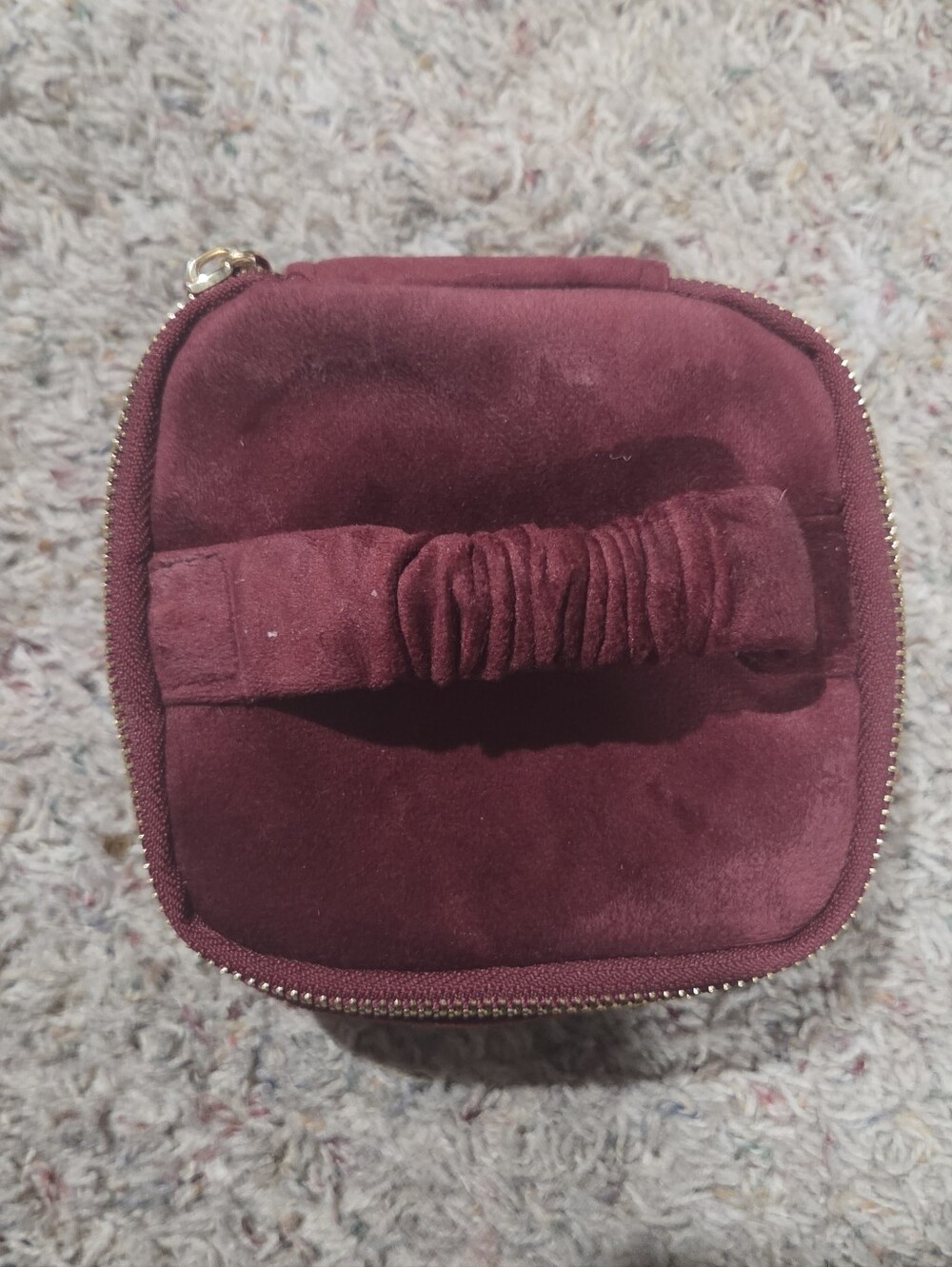 Women's Velvet Jewelry Travel Case - Burgundy